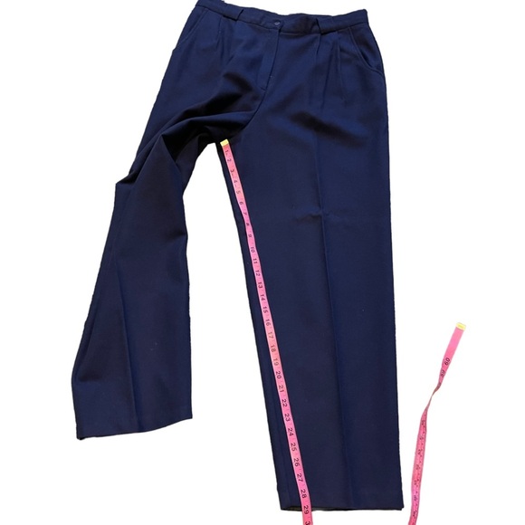Vintage by Savannai Pants Womens 18 Navy Blue Wool Pleated  High Rise Trouser - Picture 13 of 14